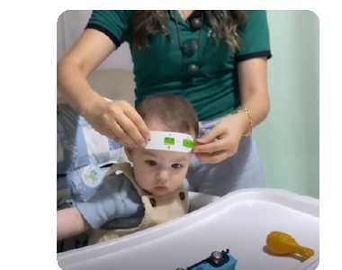 Exemplo de medição da cabeça do bebê